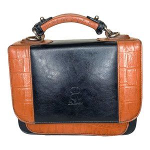 Belle Rose Leather Vintage Mini-Briefcase Handbag